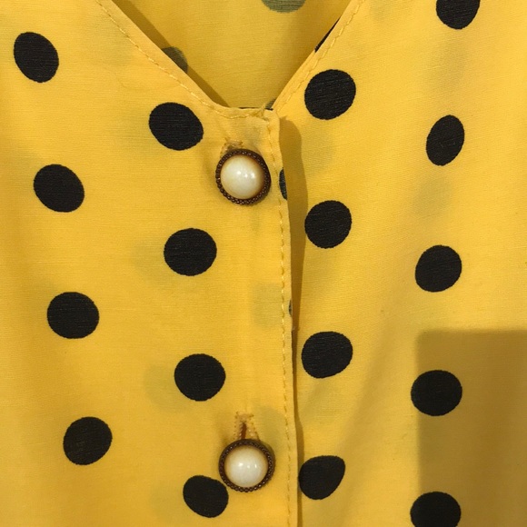 (2 for $40) Vintage yellow polka dot dress - Picture 3 of 15